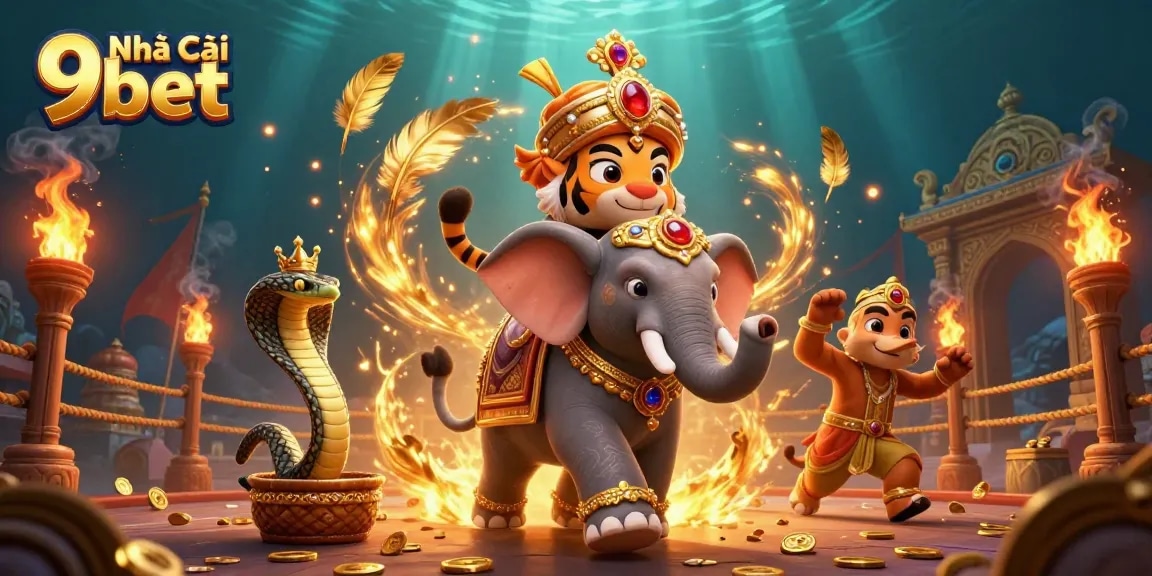 Engage with Nhà Cái 9bet's unique offering through rich casino-themed 3D illustration.