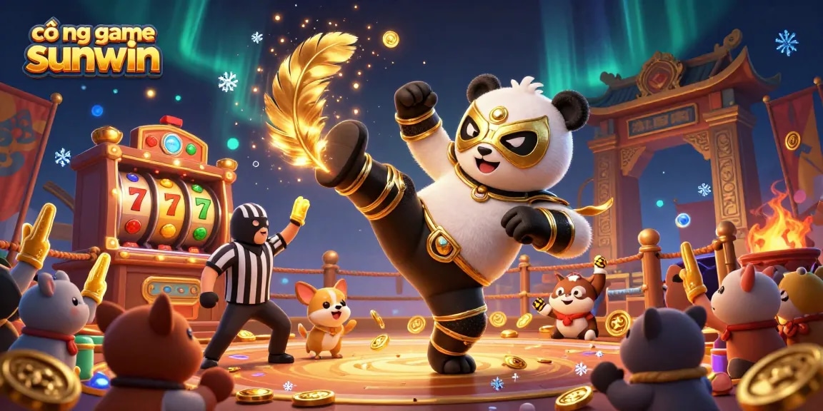 Engage in thrilling gameplay at cổng game sunwin with 3D animated characters and dynamic casino scene.