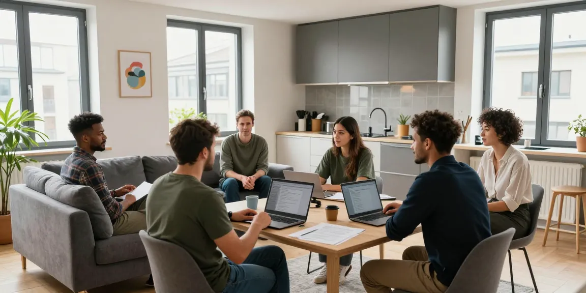 Moderne Monteurwohnung Hannover mit Arbeitsgruppe in stilvollem Ambiente.